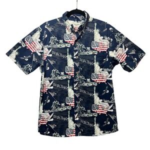 We The People Patriotic USA Flag Liberty Button Up Shirt Men's M American Legacy